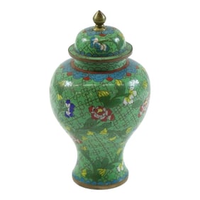 Early 20th Century Chinese Cloisonne Vase with Top
