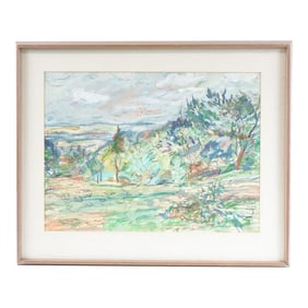 Brush of Light, Breath of Trees - Abstract Landscape Original Mixed Media Painting Signed