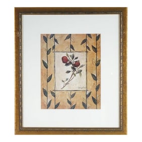 The Patterned Garden 1 - Print of Original Oil Pencil on Board Signed