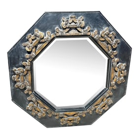 Vintage Bassett Asian Inspired Octagon Wall Mirror