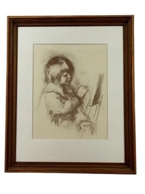 1960's Impressionist Print, "Small Painter" by Renoir