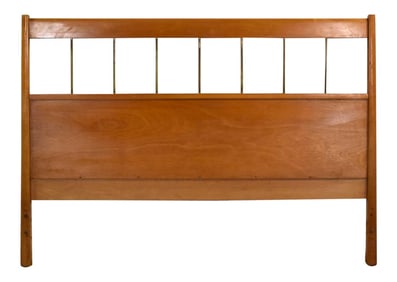 Paul McCobb Planner Group Mid Century Modern Full-Size Headboard Brass & Birch