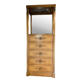 1960s Empire Style Light Up Display Vanity Over Pedestal Chest of Drawers by Grosfeld House