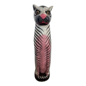 Painted Wooden Cat