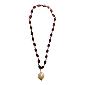 Pink Tourmalines With 18 MM South Sea Pearl Necklace