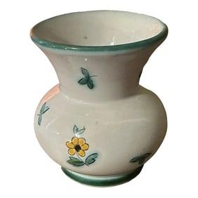 1970s Small Austrian Ceramic Vase With Floral Details