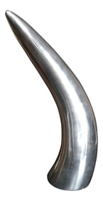 Late 20th Century Modernist Silver-Tone Metal Horn Sculpture