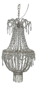 Crystal Prism Silver Decorator Chandelier Fixture