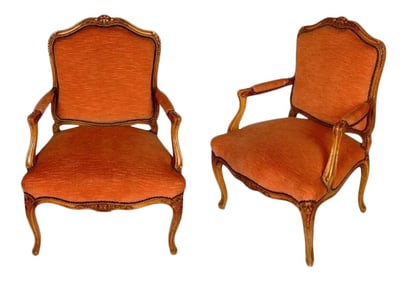 French Louis XV Style Fauteuils, circa 1940 - A Pair