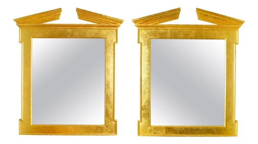 Modern Regency Style Giltwood Mirrors - a Pair