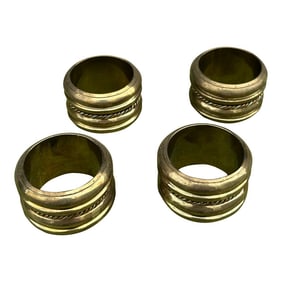 1970s Collection of Brass Napkin Rings- Set of 4