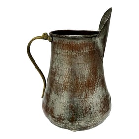 Very Large Antique Copper Water Pitcher - Hand Hammered