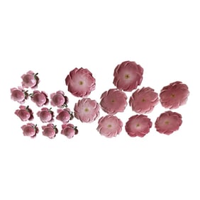 Vintage Handmade Italian Rose Tea Cup & Dessert Plates Set- 19 Pieces