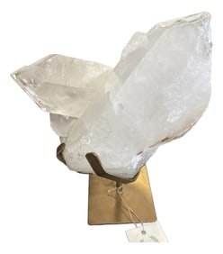 A Quartz Crystal on Golden Stand - B