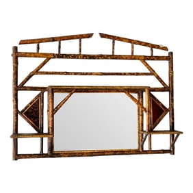 Tortoiseshell Bamboo Hanging Mirror, French 1890-1910