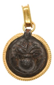 A Marvelous Bronze Roman Pendant