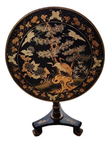Tilt Top Chinoiserie Lacquered Table