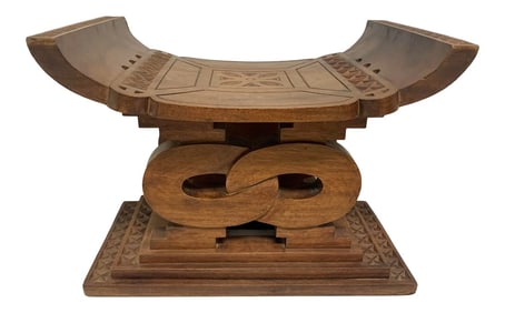 African Tribal Carved Wood Stool