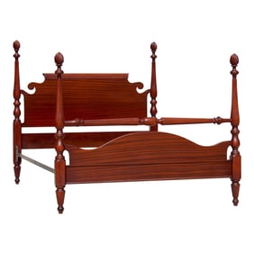 Vintage Solid Mahogany Four Poster Full/Double Bed | Chippendale Inspired | Heirloom Quality With Ca