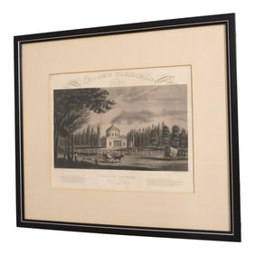 Ab Walters Central Square Philadelphia Framed & Matted Engraving
