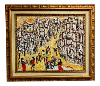 Original Michel Kouliche Heavy Impasto Expressionist Oil Painting (1922- 2010)