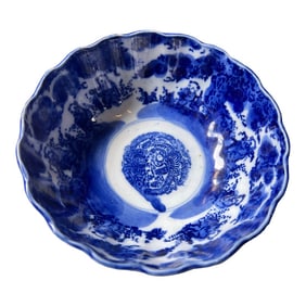 Antique Japanese Meiji Period Blue Bowl