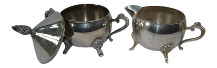 Silver Plated Sugar and Creamer - Set of 2