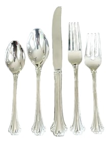Fb Rogers Silver American Chippendale Silver-Plated Flatware Service for 12 ‚Ã