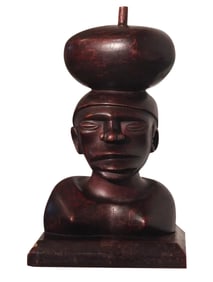Tribal Ironwood Hand-Carved Woman's Bust
