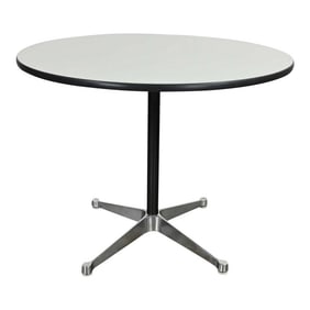 Vintage Eames Herman Miller Mid-Century Modern Aluminum Group 4 Prong Contract Base White Laminate T