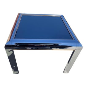 1960s John Mascheroni Style Chrome and Brass Mirrored Glass Side Table
