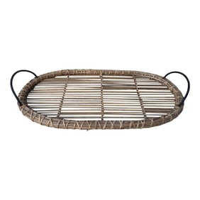 1990s Woven Arurog Rattan Serving Tray