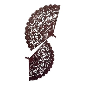 2 Vintage Burwood Homco Asian Wall Plaque Fans