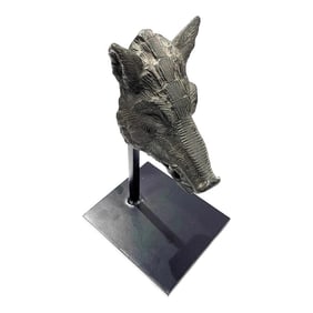 Wild Boar Sculpture in High Relief Cast Metal