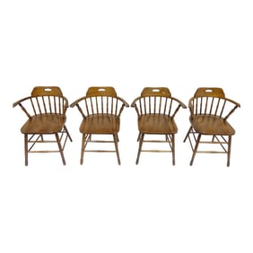 Early 20th Century Wooden Armchairs - Set of 4