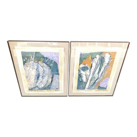 Original Golden Barrel Cactus/Night Blooming Cactus Artwork-A Pair