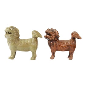 Vintage Chinese Foo Dog Lions Figurines- Set of 2