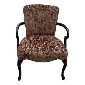 1940s Cheetah Textile Wooden Chair