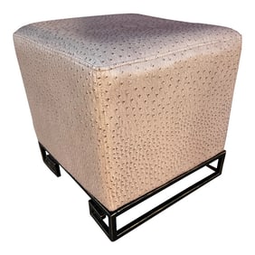 Safavieh Taupe/Mauve Faux Ostrich Ottoman