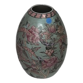 Antique 19th Century Asian Vase in Green and Blue