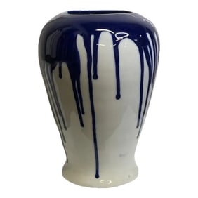 Late 20th Century Cobalt Blue and White Vase