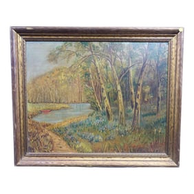 Whispers of the Nature - Early 20th Century Oil on Canvas, Framed