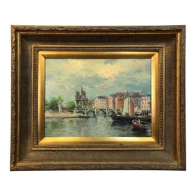 Early 20th Century European Scene Original Oil on Canvas Signed at the Bottom, Framed