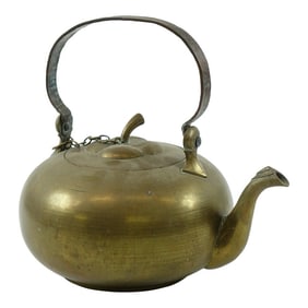 Antique European Brass Tea Kettle