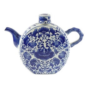 Vintage Blue and White Chinese Porcelain Teapot