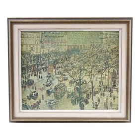 Boulevard Des Italiens: Morning Sunlight - Late 19th Century Print of Original Oil Painting Signed