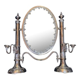 Victorian Sheffield Large Silver-Plated Dressing Mirror