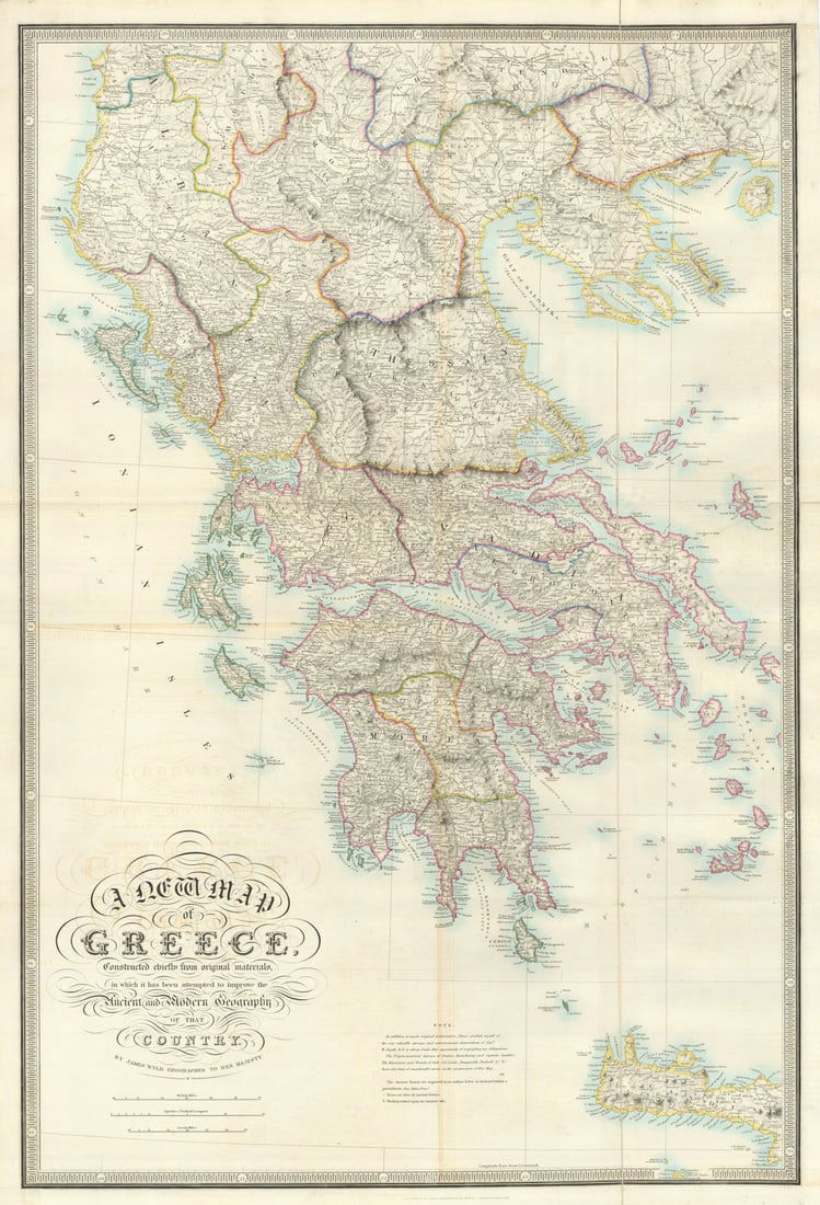 A New Map of Greece, constructed chiefly from original materials… Wyld 1843 (1 of 1)