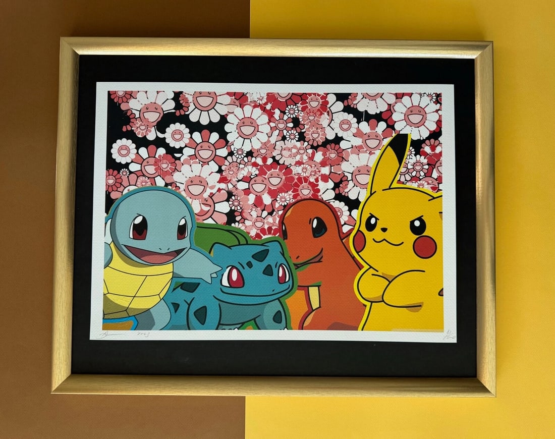 Death NYC Large Framed 16x20in Pop Art COA Hello Kitty Yayoi Kusama #5: Up for Sale this Beautiful and Scarce Print by Pop Art Graffiti Master Artist Death NYC Hand Signed in Pencil Numbered X/100 or Artist Proof This piece is mounted on a 20 x 16 in. black acid free blac