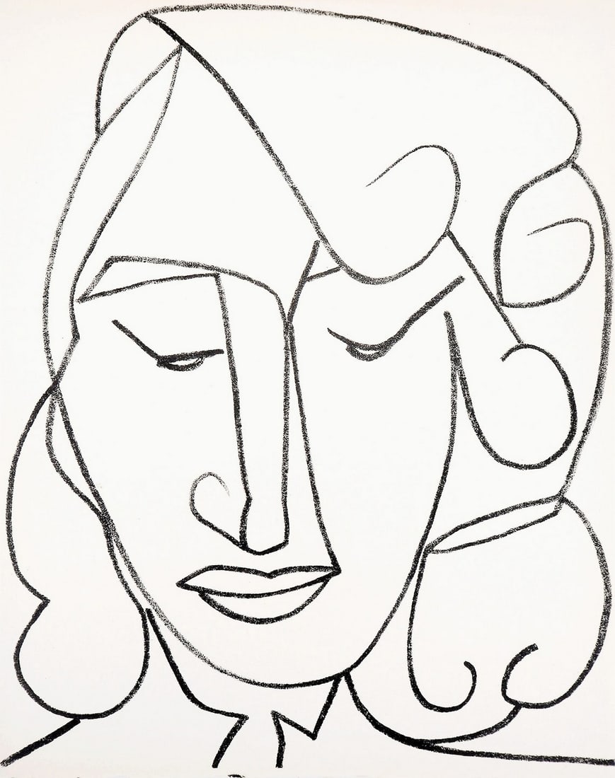 1951 Francoise Gilot Lithograph 4 Portrait of shy woman: Title: 1951 Francoise Gilot Lithograph 4 Portrait of shy woman Artist: Gilot Description: Artist: Fran?oise Gilot \nCountry: France \nTitle: Portrait of a Shy Woman \nMedium: Lithograph 4 \nMarks: Not